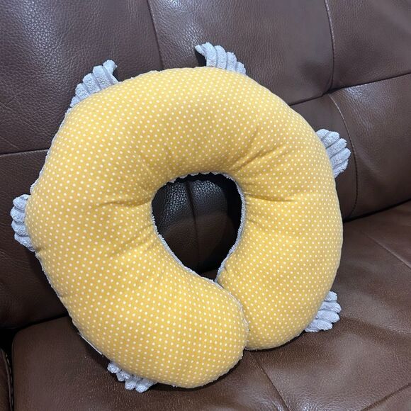 Les Déglingos Plush Travel Pillow Gray Monster Cat Animal Neck Cushion EUC - Picture 4 of 5